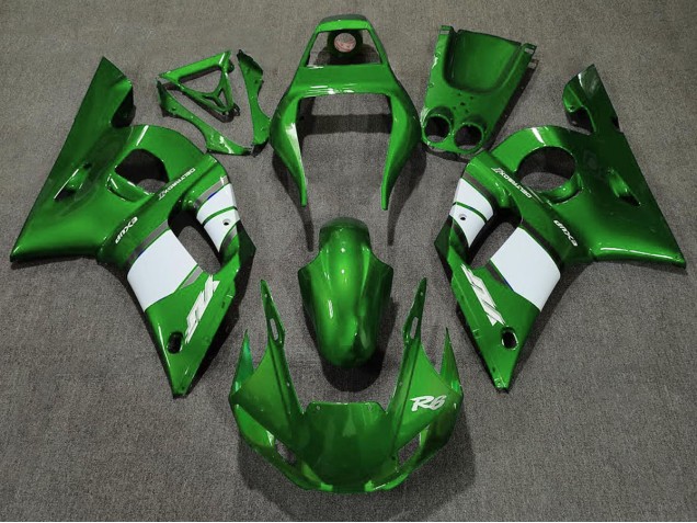 1998-2002 Deep Green & White R6 Motorcycle Fairings