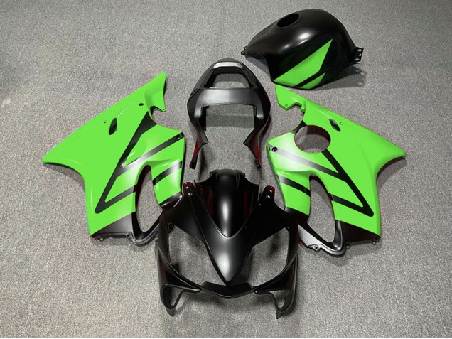 2001-2003 Matte Black and Green CBR600 F4i Motorcycle Fairings