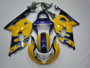2001-2003 Yellow Blue GSXR 600-750 Motorcycle Fairings