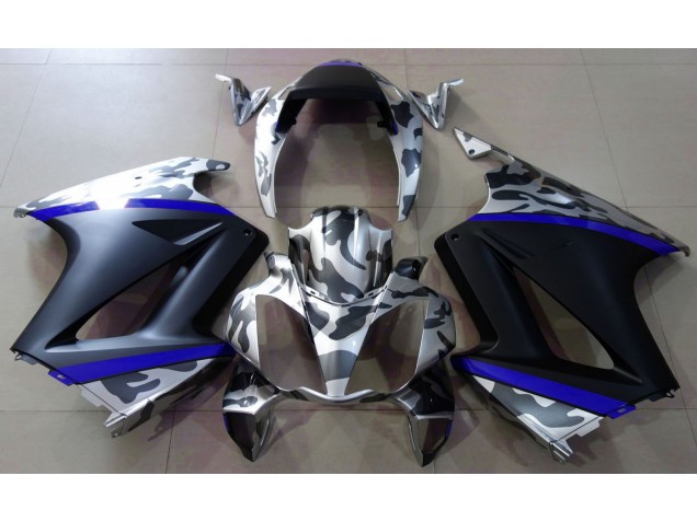2002-2012 Grey Camouflage & Blue VFR800 Motorcycle Fairings