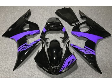 2003-2004 Gloss Black and Purple R6 Motorcycle Fairings