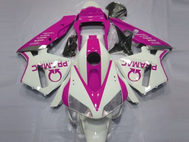 2003-2004 Gloss White and Pink PRAMAC CBR600RR Motorcycle Fairings