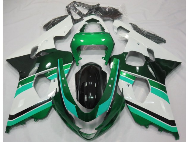 2004-2005 Gloss Green & Green GSXR 600-750 Motorcycle Fairings