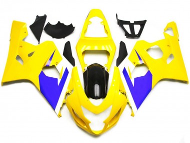 2004-2005 Gloss Yellow and Vibrant Blue Custom GSXR 600-750 Motorcycle Fairings