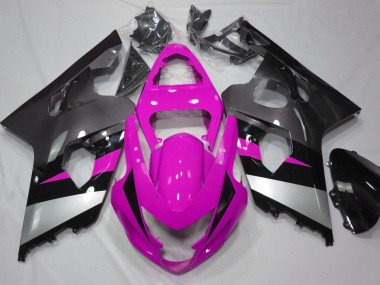 2004-2005 Pink and Silver GSXR 600-750 Motorcycle Fairings