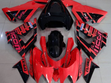 2004-2005 Red and Black & Logos ZX10R Motorcycle Fairings