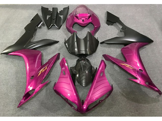 2004-2006 Hot Pink and Carbon Fiber Style R1 Motorcycle Fairings