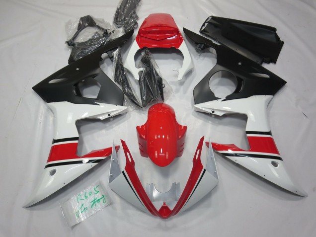 2005 White Red and Black R6 Motorcycle Fairings