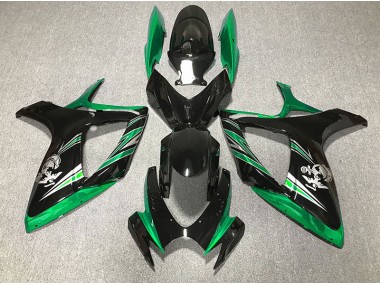 2006-2007 Gloss Green and Black Design GSXR 600-750 Motorcycle Fairings