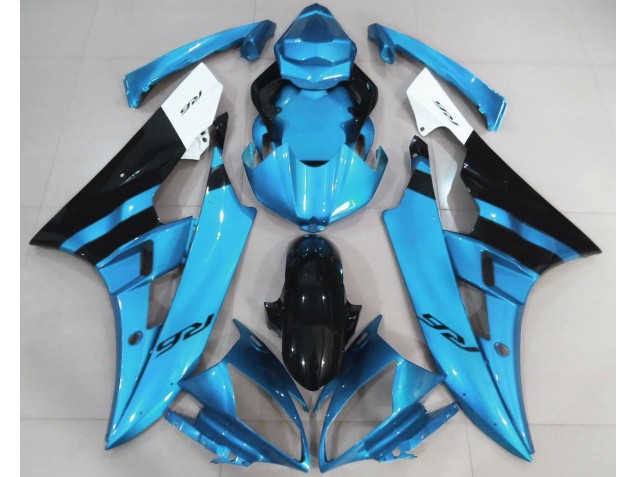 2006-2007 Gloss Light Blue and Black R6 Motorcycle Fairings
