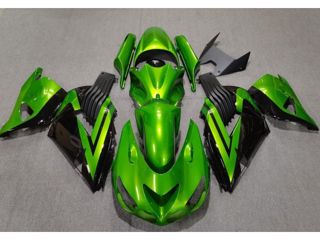 2006-2011 Bright Green & Black ZX14R Motorcycle Fairings