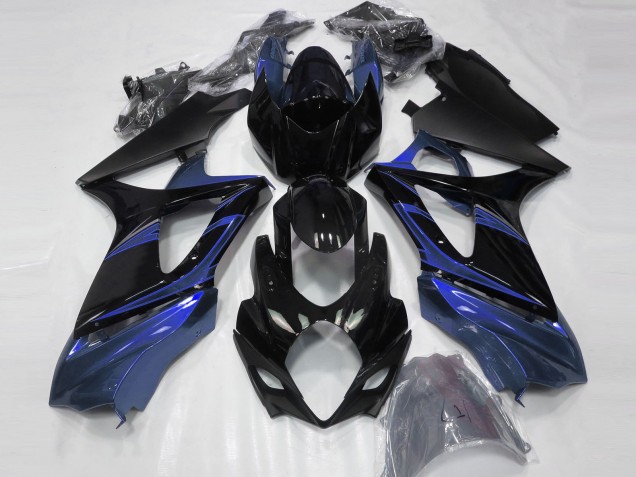 2007-2008 Blue and Gloss Black GSXR 1000 Motorcycle Fairings