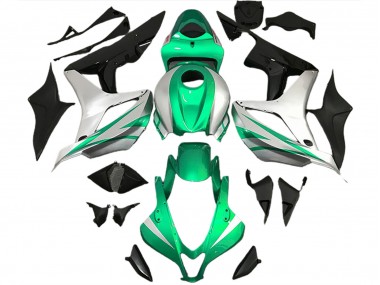 2007-2008 Bright Green and Silver OEM Style CBR600RR Motorcycle Fairings