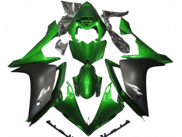 2007-2008 Gloss Green and Black R1 Motorcycle Fairings