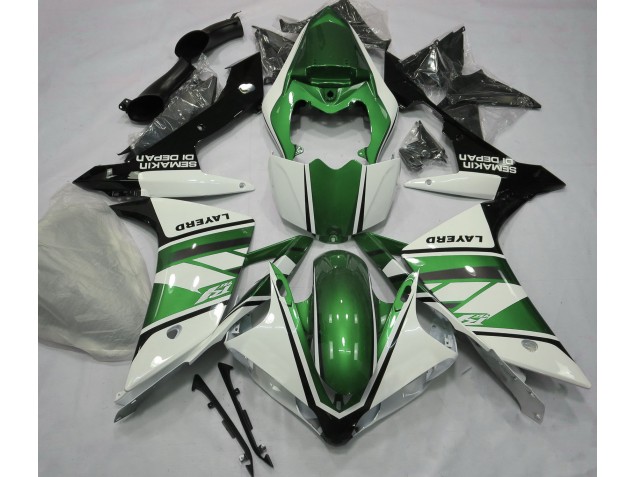 2007-2008 Gloss White and Green R1 Motorcycle Fairings