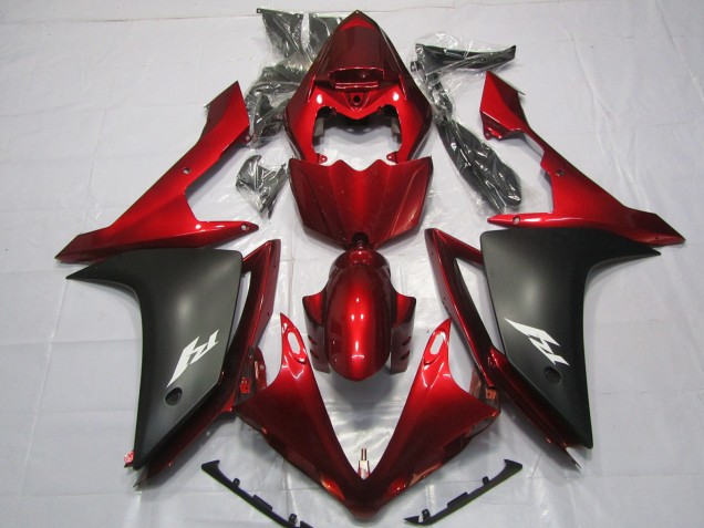 2007-2008 Maroon and Matte R1 Motorcycle Fairings
