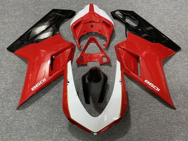 2007-2014 Black Red White Ducati 848 1098 1198 Motorcycle Fairings