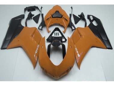 2007-2014 Gloss Orange & Black Ducati 848 1098 1198 Motorcycle Fairings