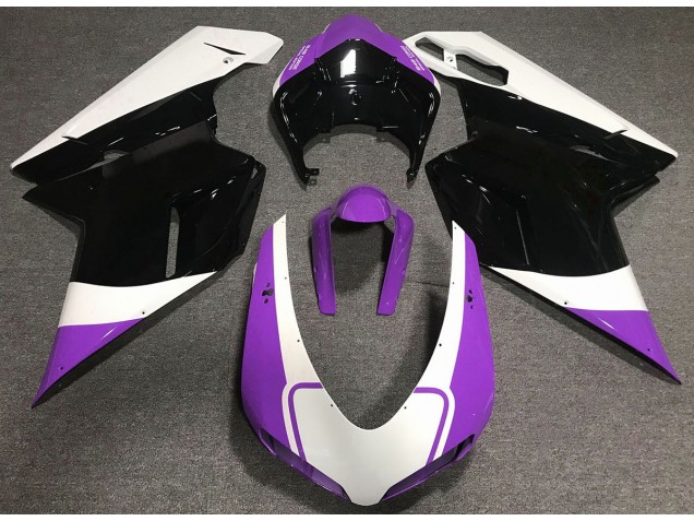 2007-2014 Gloss Purple White and Black Ducati 848 1098 1198 Motorcycle Fairings