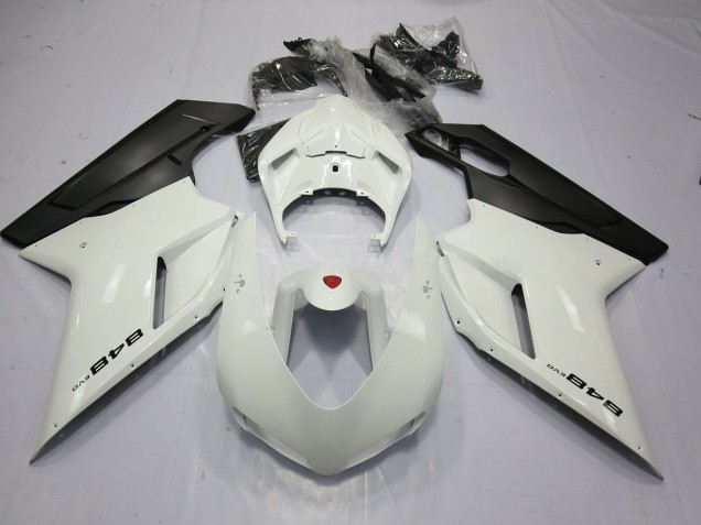 2007-2014 White and Black 848 Ducati 848 1098 1198 Motorcycle Fairings