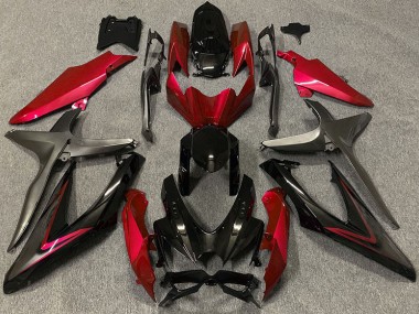 2008-2010 Gloss Red & Green R GSXR 600-750 Motorcycle Fairings