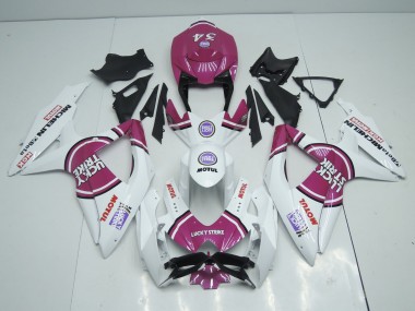 2008-2010 Pink Lucky Strike GSXR 600-750 Motorcycle Fairings
