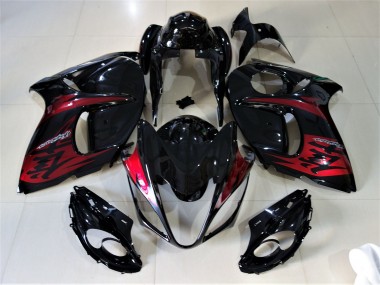 2008-2020 Gloss Black & Candy Red GSXR 1300 Hayabusa Motorcycle Fairings