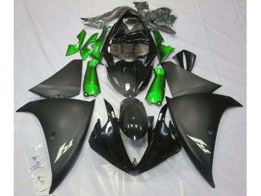 2009-2011 Matte Black & Green R1 Motorcycle Fairings