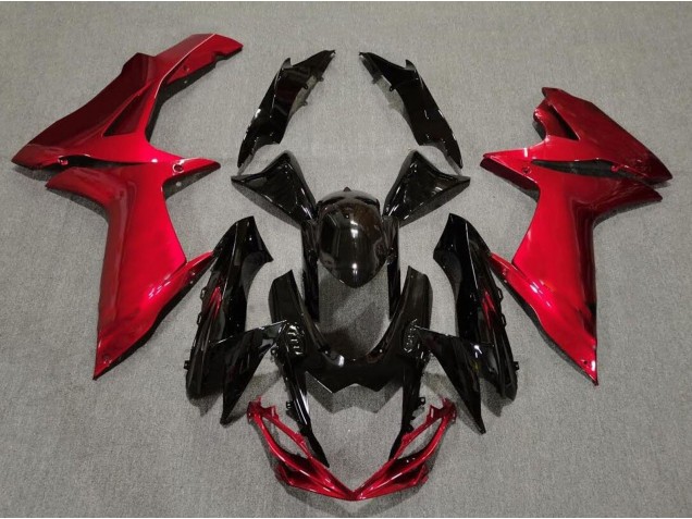 2011-2024 Gloss Black and Lava Red GSXR 600-750 Motorcycle Fairings