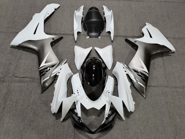 2011-2024 Gloss White and Silver Style GSXR 600-750 Motorcycle Fairings