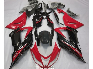 2013-2018 Black and Red ZX6R Motorcycle Fairings