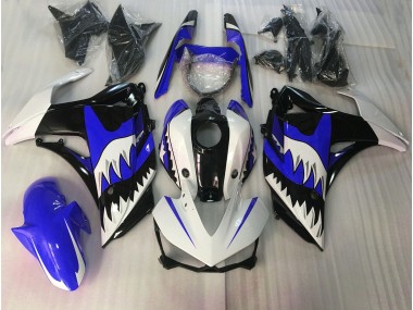 2015-2018 Blue and White Shark R3 Motorcycle Fairings
