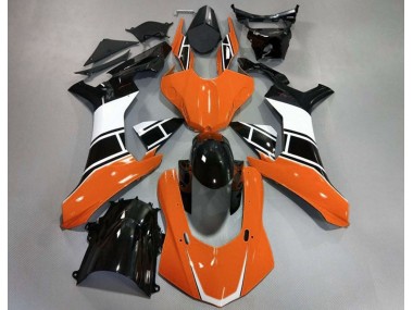 2015-2019 Gloss Orange White and Black R1 Motorcycle Fairings
