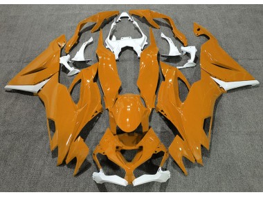 2019-2023 Gloss Orange & White ZX6R Motorcycle Fairings
